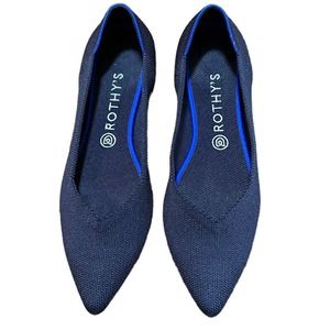 Rothy’s The Point Flats Pointed Toe Flat Shoes Maritime Navy Women's Size 11